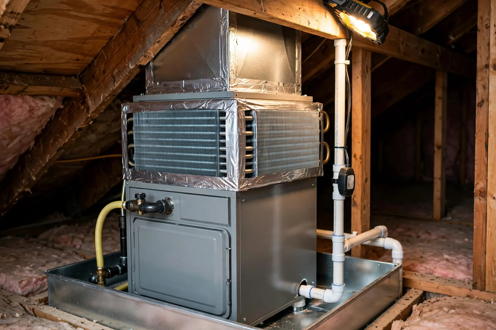 Attic Furnace and Coil Installation in a Two-Story Converse House