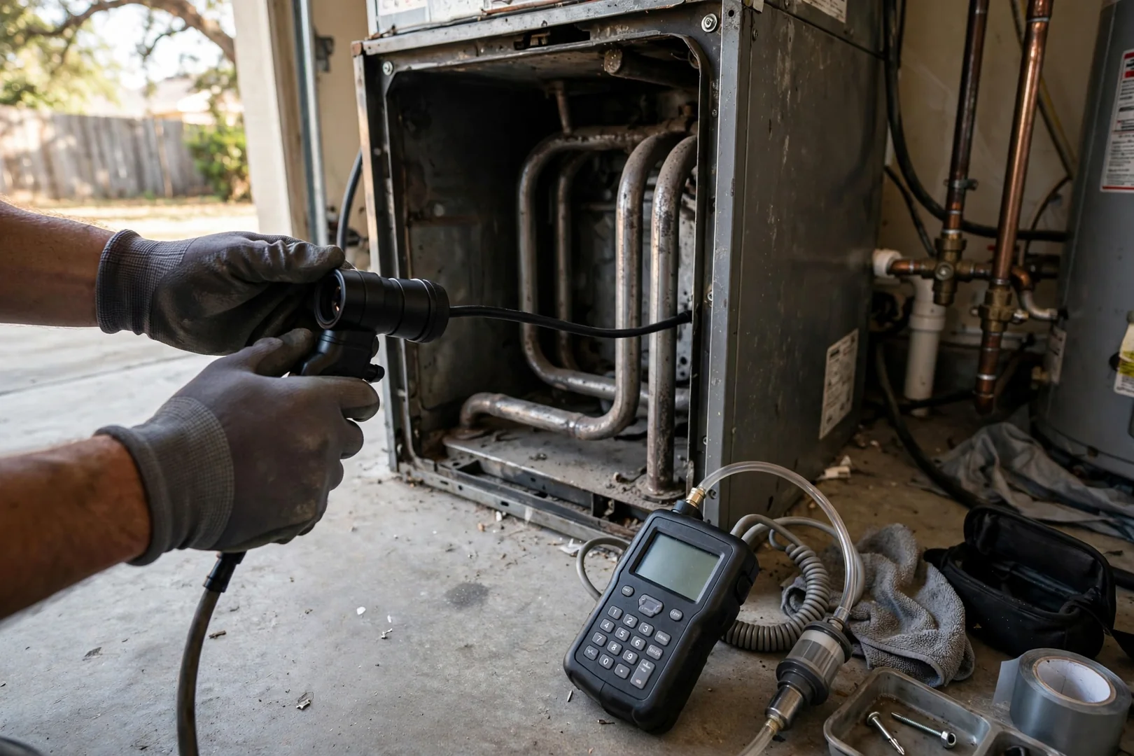 Heat Exchanger Inspection at a Converse Rental Property
