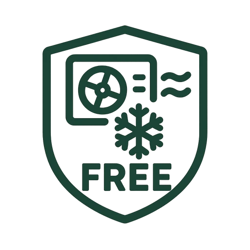 Badge highlighting free written HVAC estimates for local homeowners
